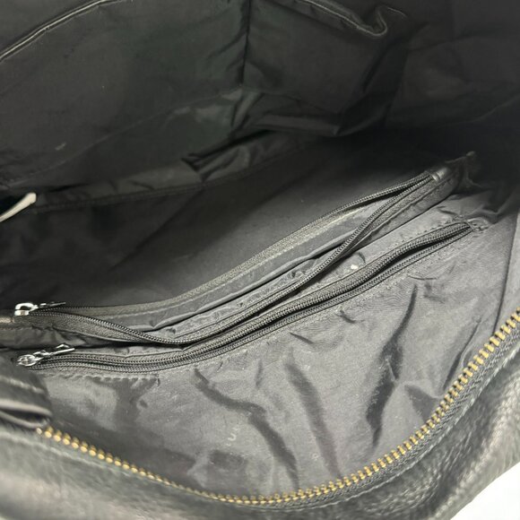 Rudsak Black Leather Shoulder Bag – Women's Medium Crossbody Satchel with Zip De - Picture 10 of 13